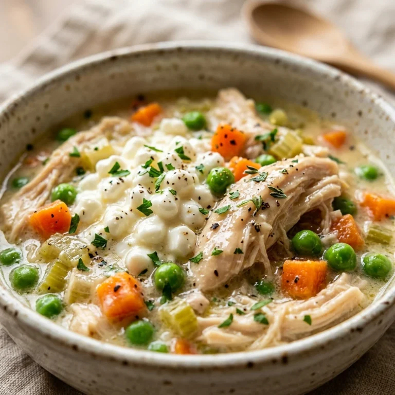 High Protein Slow Cooker Chicken Pot Pie Cottage Cheese