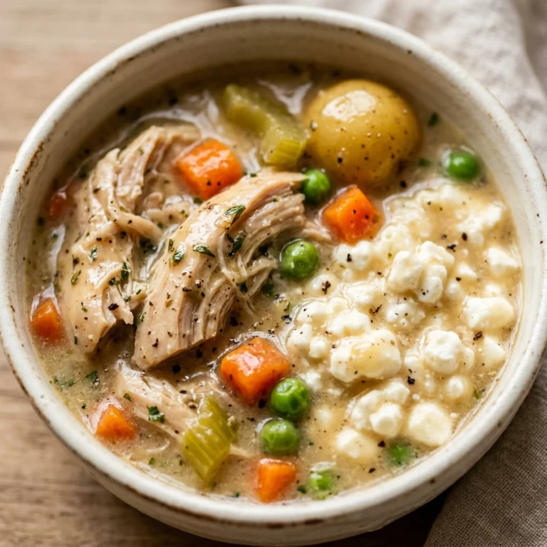 High Protein Slow Cooker Chicken Pot Pie Cottage Cheese