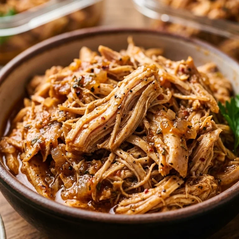 High Protein Slow Cooker Pulled Chicken 30g Meal Prep