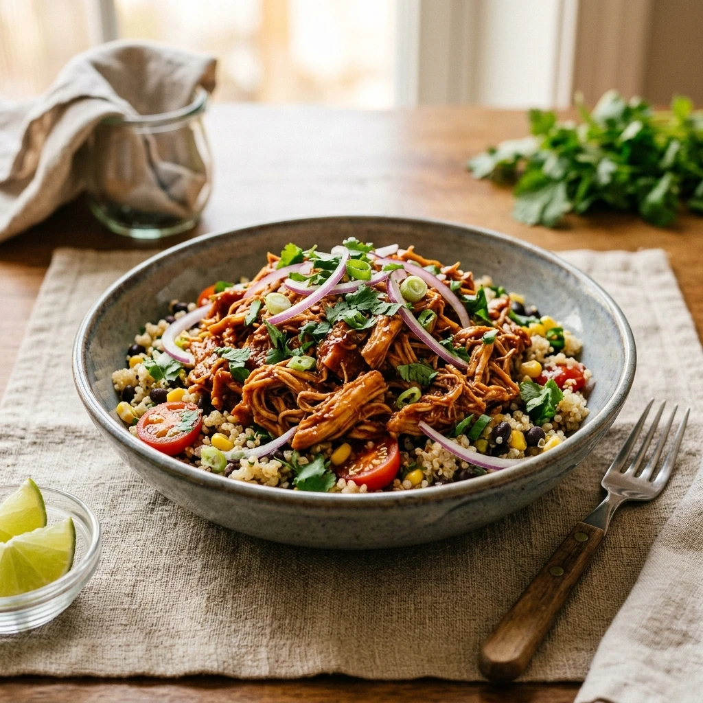 High Protein Slow Cooker Pulled Chicken 30g Meal Prep