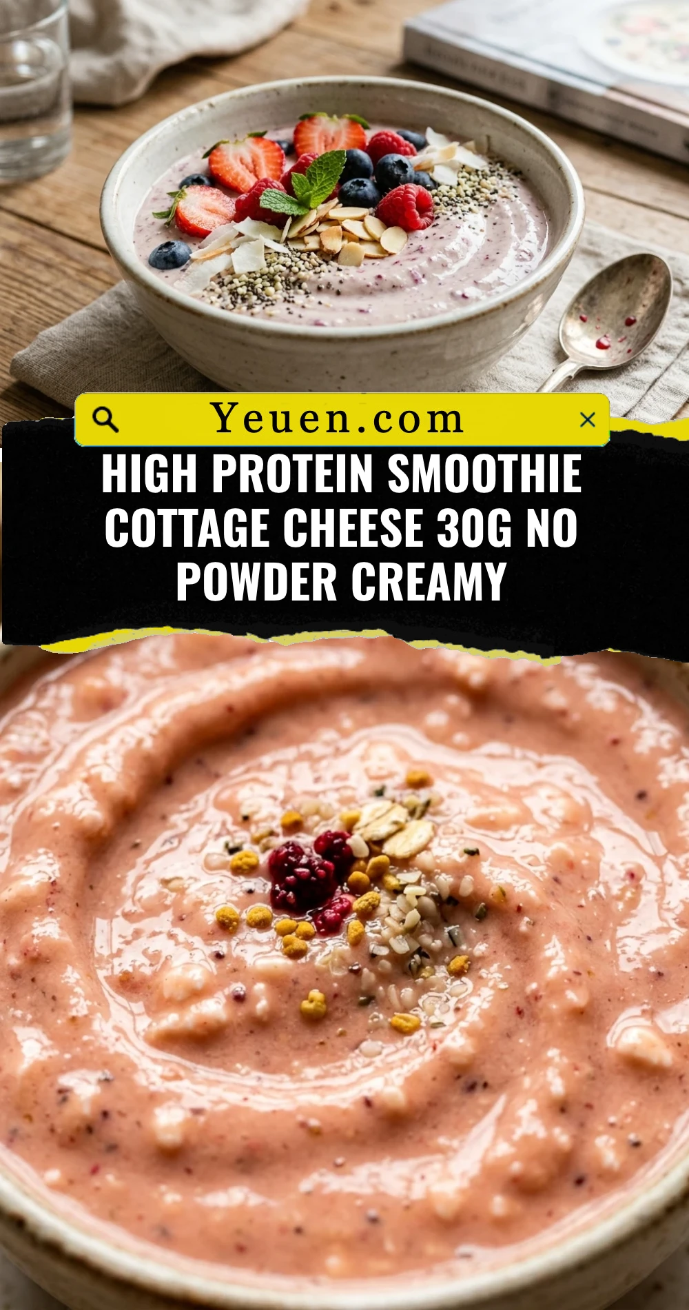 High Protein Smoothie Cottage Cheese 30g No Powder Creamy