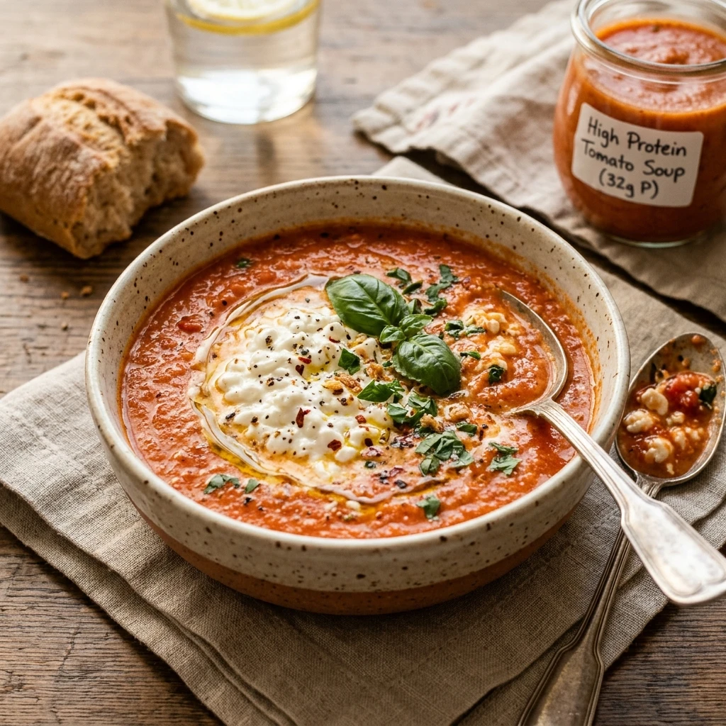 High Protein Soup Dinner 30g+ Easy Meal Prep Low Carb Cottage Cheese
