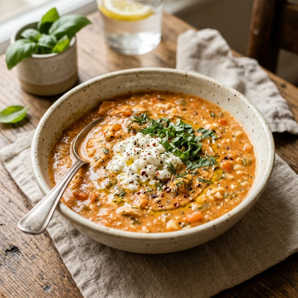 High Protein Soup Dinner 30g+ Easy Meal Prep Low Carb Cottage Cheese