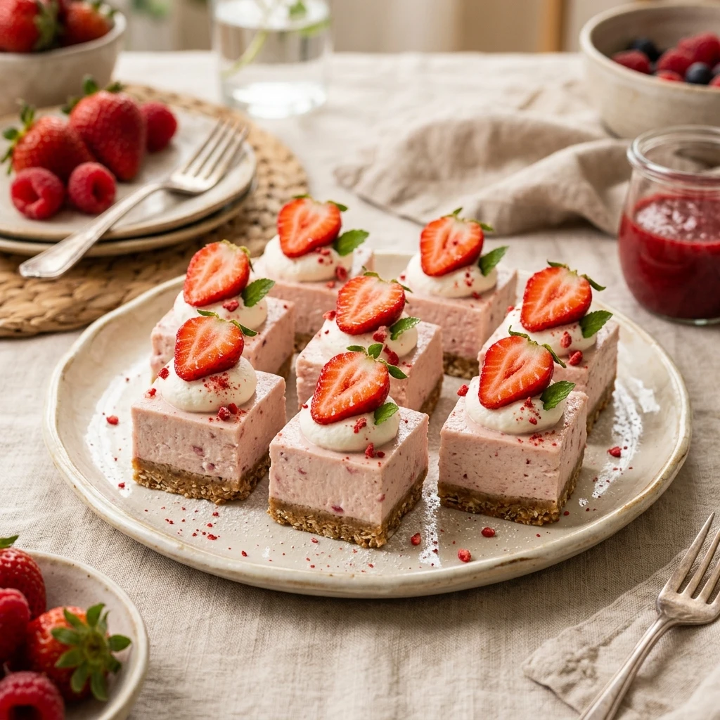 High Protein Strawberry Cheesecake Bites