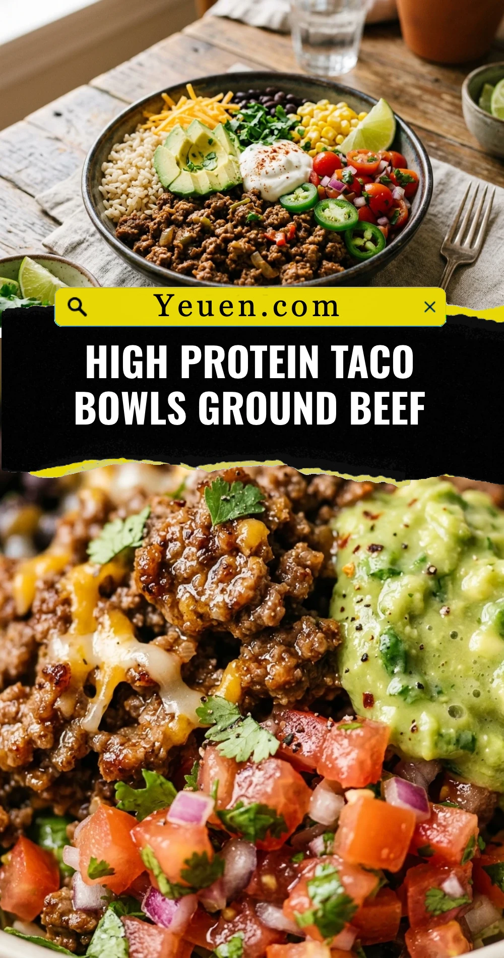 High Protein Taco Bowls Ground Beef