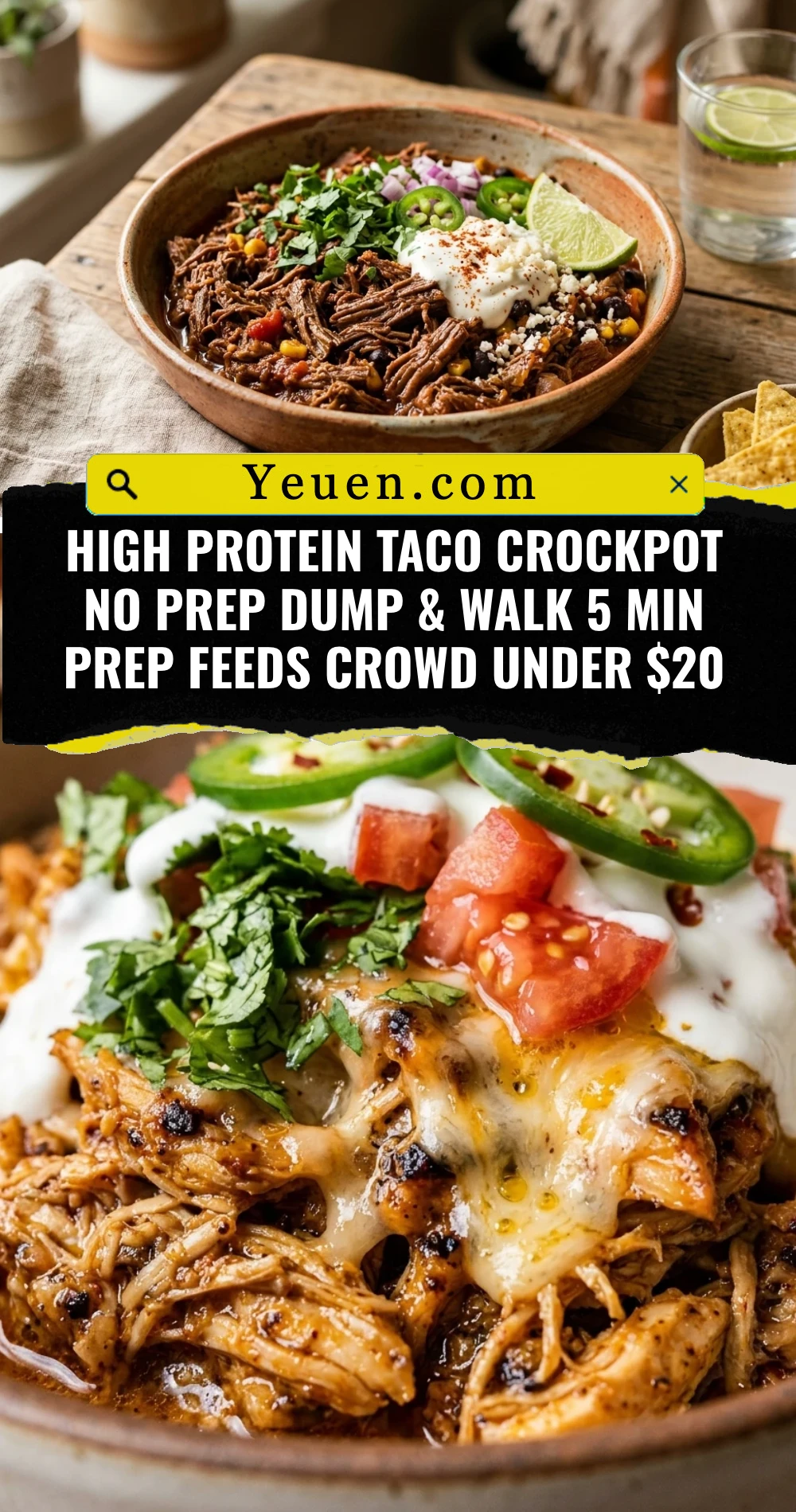High Protein Taco Crockpot No Prep Dump & Walk 5 Min Prep Feeds Crowd Under $20