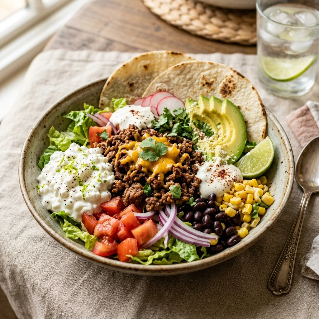 High Protein Taco Dinner 30g+ Easy Meal Prep Low Carb Cottage Cheese