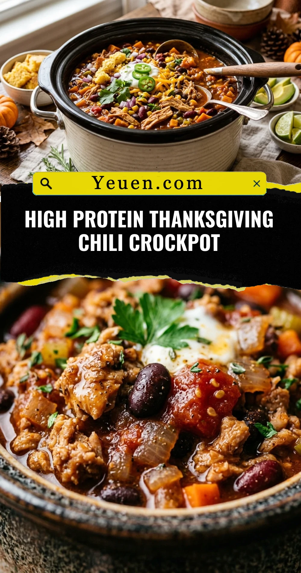 High Protein Thanksgiving Chili Crockpot