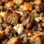 High Protein Thanksgiving Stuffing With Cottage Cheese And Sausage