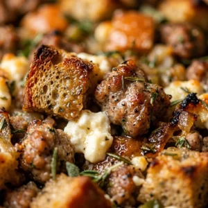 High Protein Thanksgiving Stuffing With Cottage Cheese And Sausage