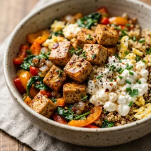 High Protein Tofu Meal Prep 30g+ Easy Breakfast Dinner Cottage Cheese