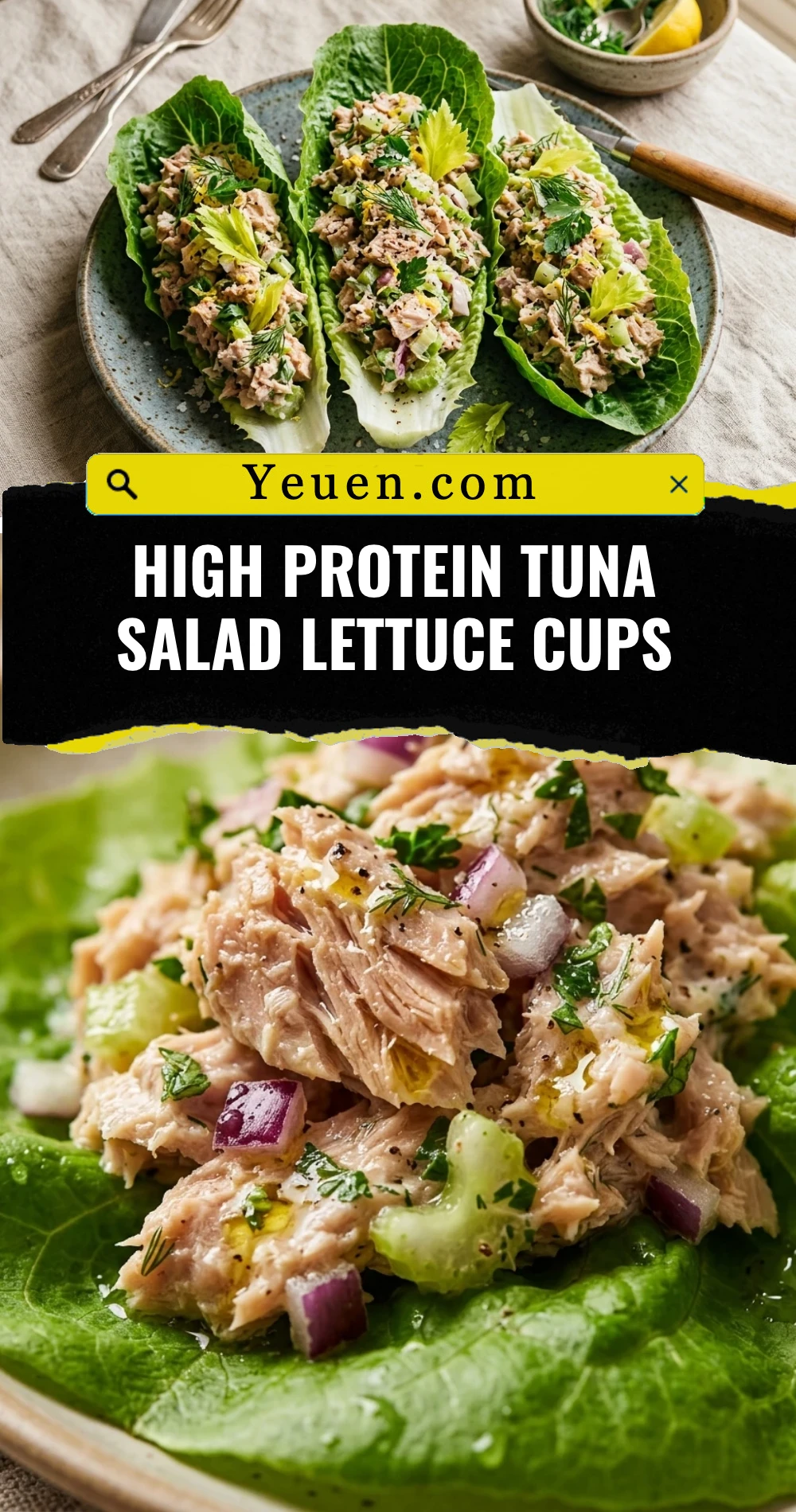 High Protein Tuna Salad Lettuce Cups