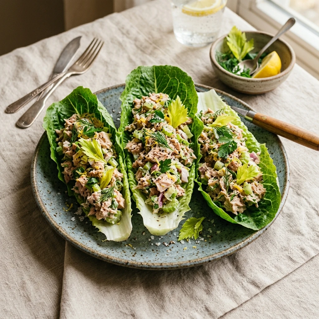 High Protein Tuna Salad Lettuce Cups