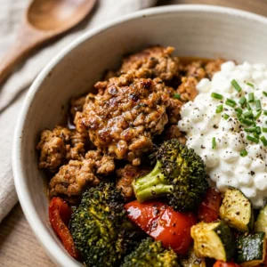 High Protein Turkey Dinner 30g+ Easy Low Carb Meal Prep Cottage Cheese