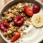 High Protein Vanilla Smoothie Bowl Thick Creamy Weight Loss Healthy Granola Fruit