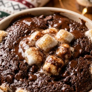 Hot Cocoa Dump Cake Easy 3 Ingredient Christmas Holiday Cozy