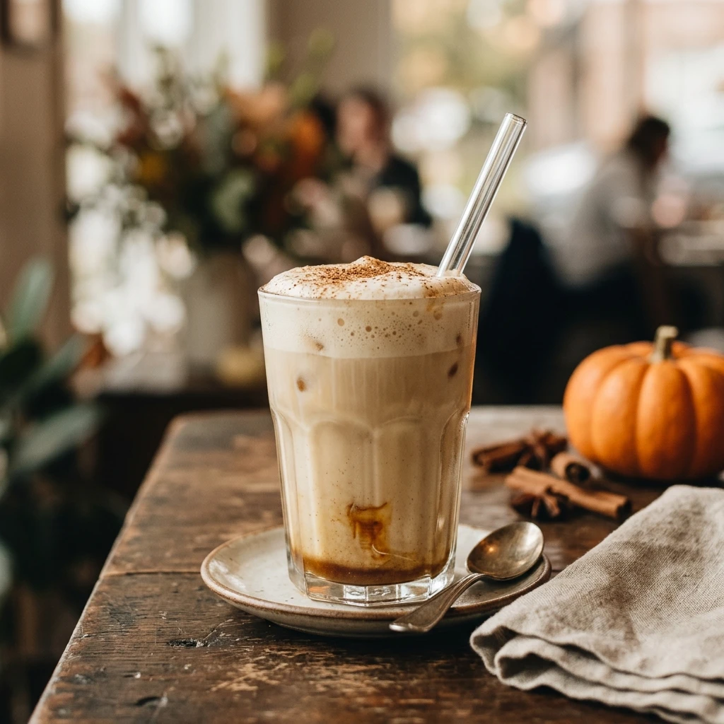 Iced Pumpkin Chai Latte With Oat Milk Starbucks Copycat Fall