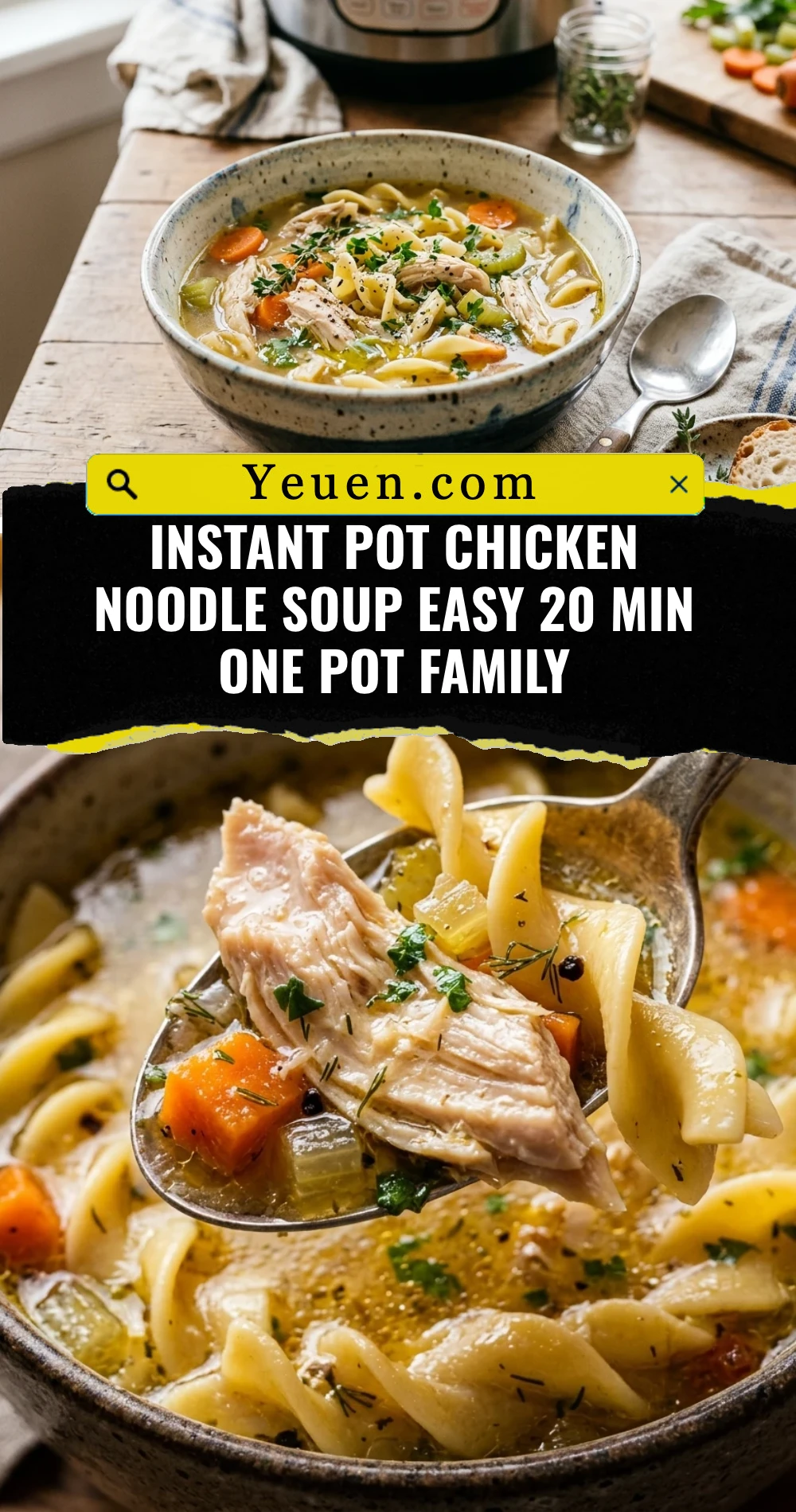 Instant Pot Chicken Noodle Soup Easy 20 Min One Pot Family