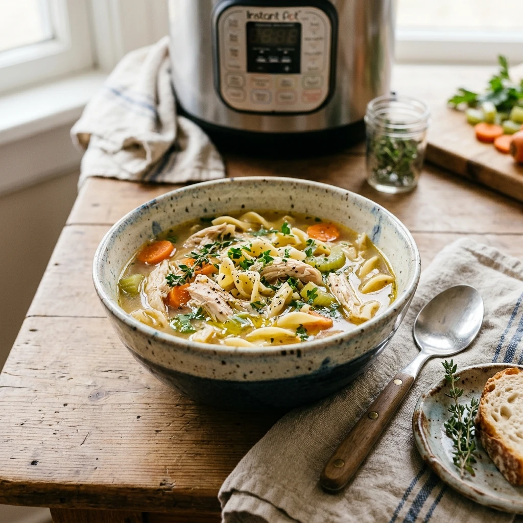 Instant Pot Chicken Noodle Soup Easy 20 Min One Pot Family