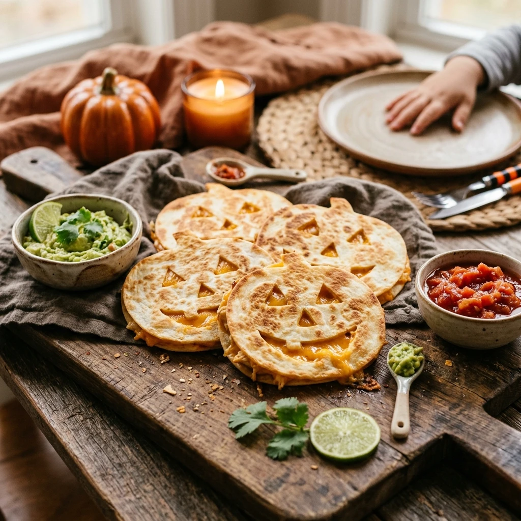 Jack-O-Lantern Quesadillas Halloween Cheesy Kids