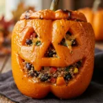 Jack-O-Lantern Stuffed Peppers Halloween Healthy