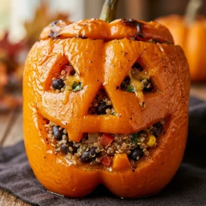 Jack-O-Lantern Stuffed Peppers Halloween Healthy