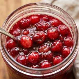 Jiggly Glossy Cranberry Sauce Jar