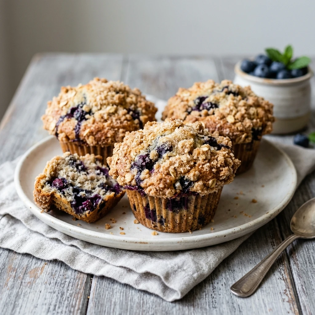 Jumbo Blueberry Muffins With Streusel Bakery Style No Fail