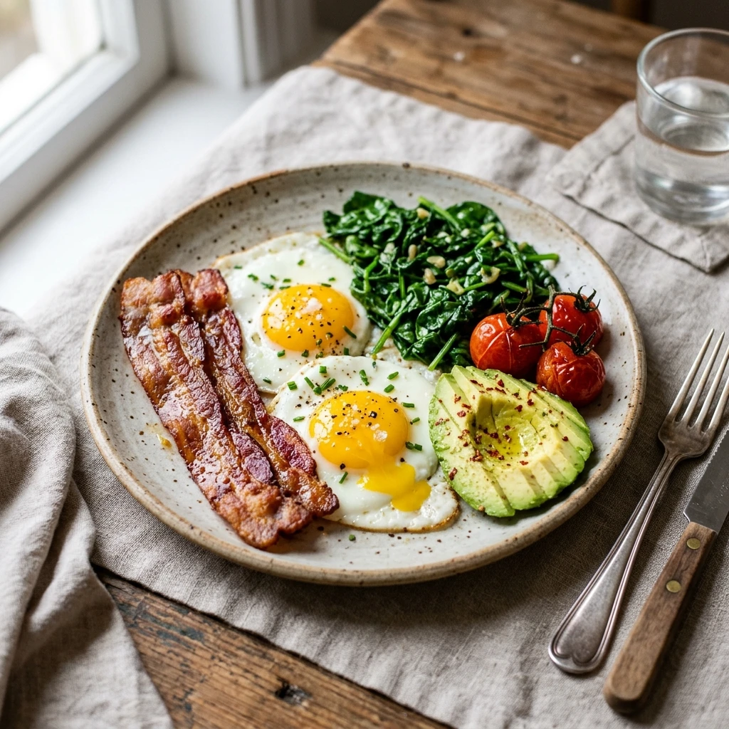 Keto Bacon Breakfast Low Carb Under 20g Net Carbs Easy