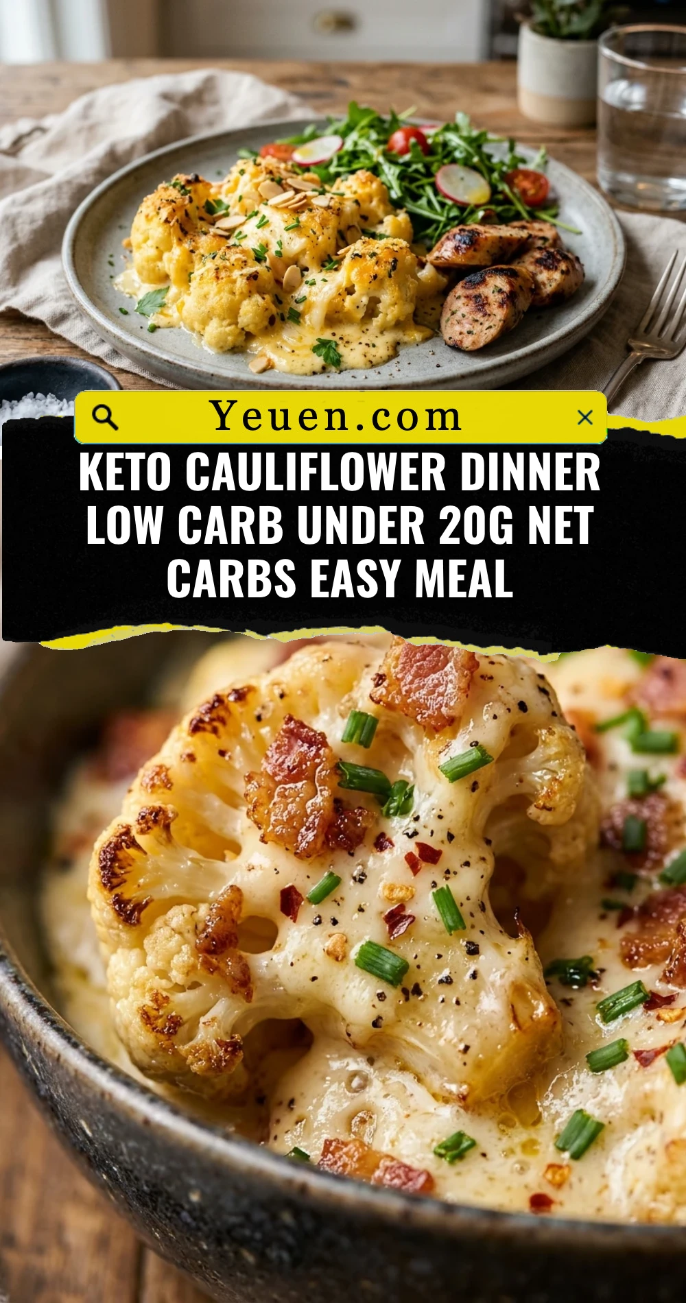 Keto Cauliflower Dinner Low Carb Under 20g Net Carbs Easy Meal