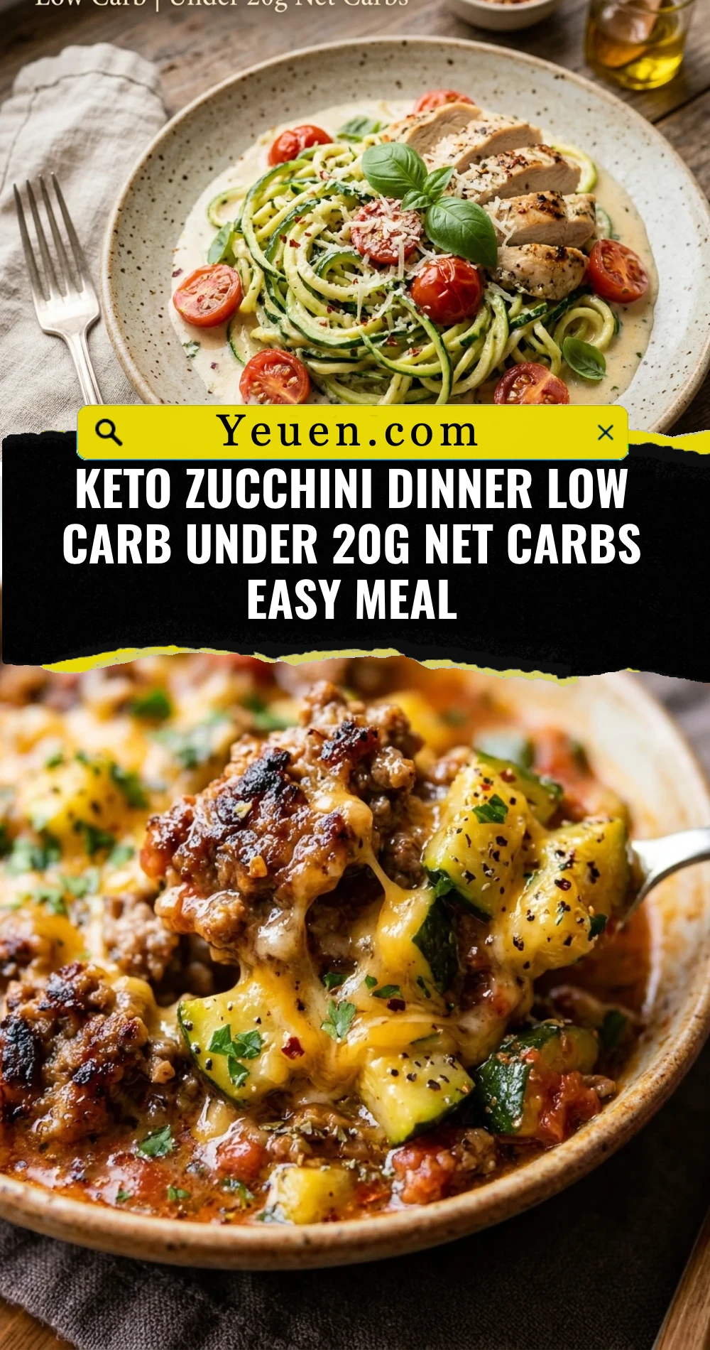 Keto Zucchini Dinner Low Carb Under 20g Net Carbs Easy Meal