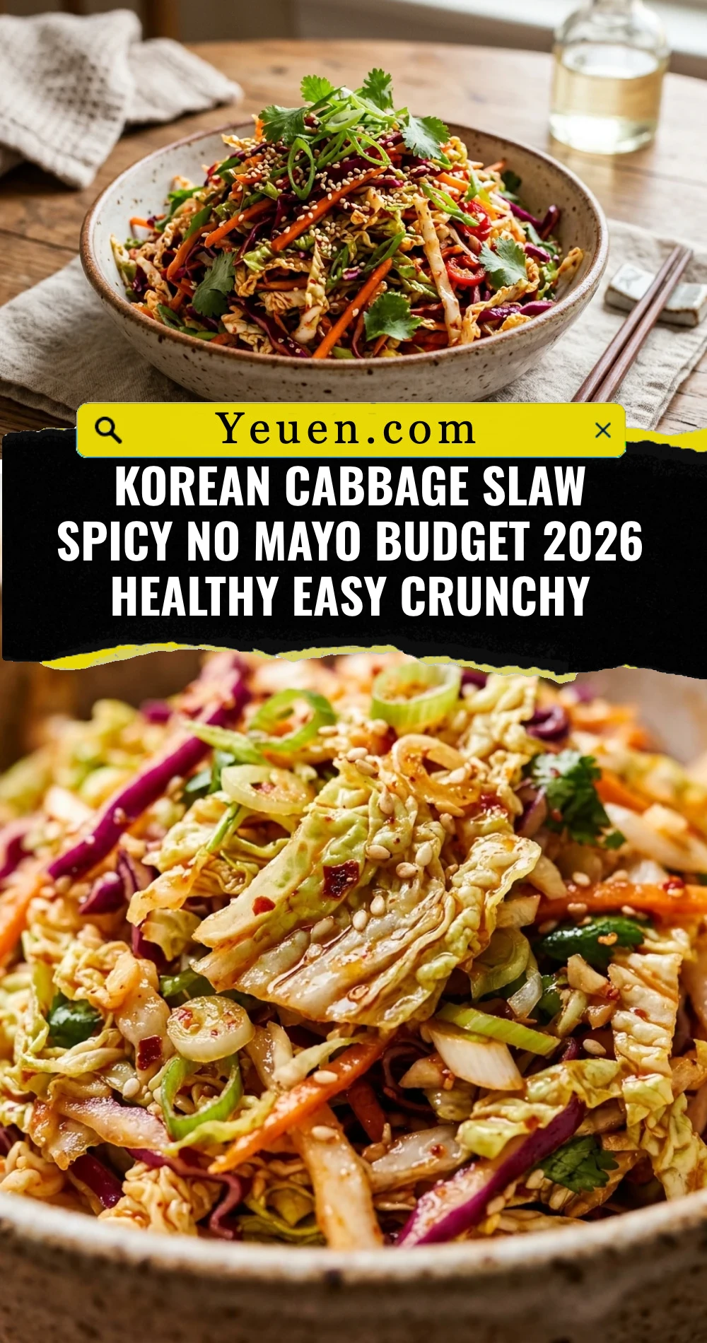 Korean Cabbage Slaw Spicy No Mayo Budget 2026 Healthy Easy Crunchy