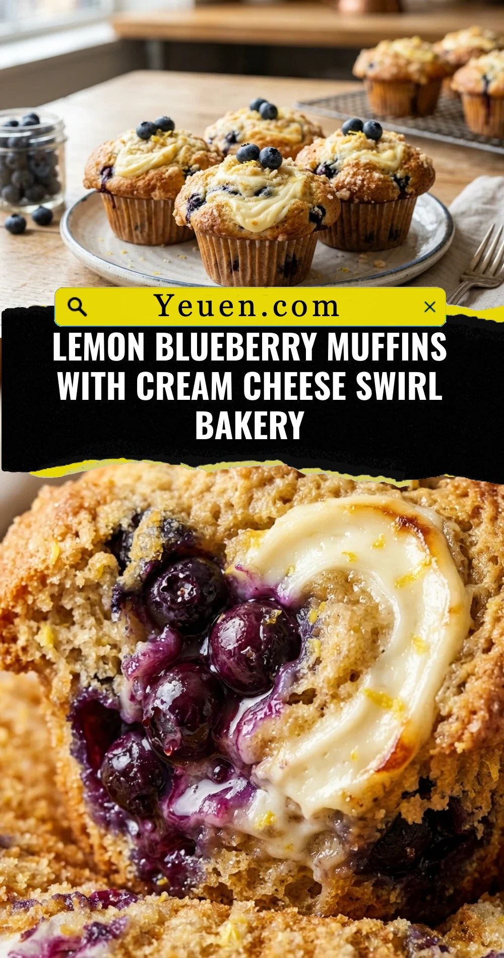 Lemon Blueberry Muffins With Cream Cheese Swirl Bakery