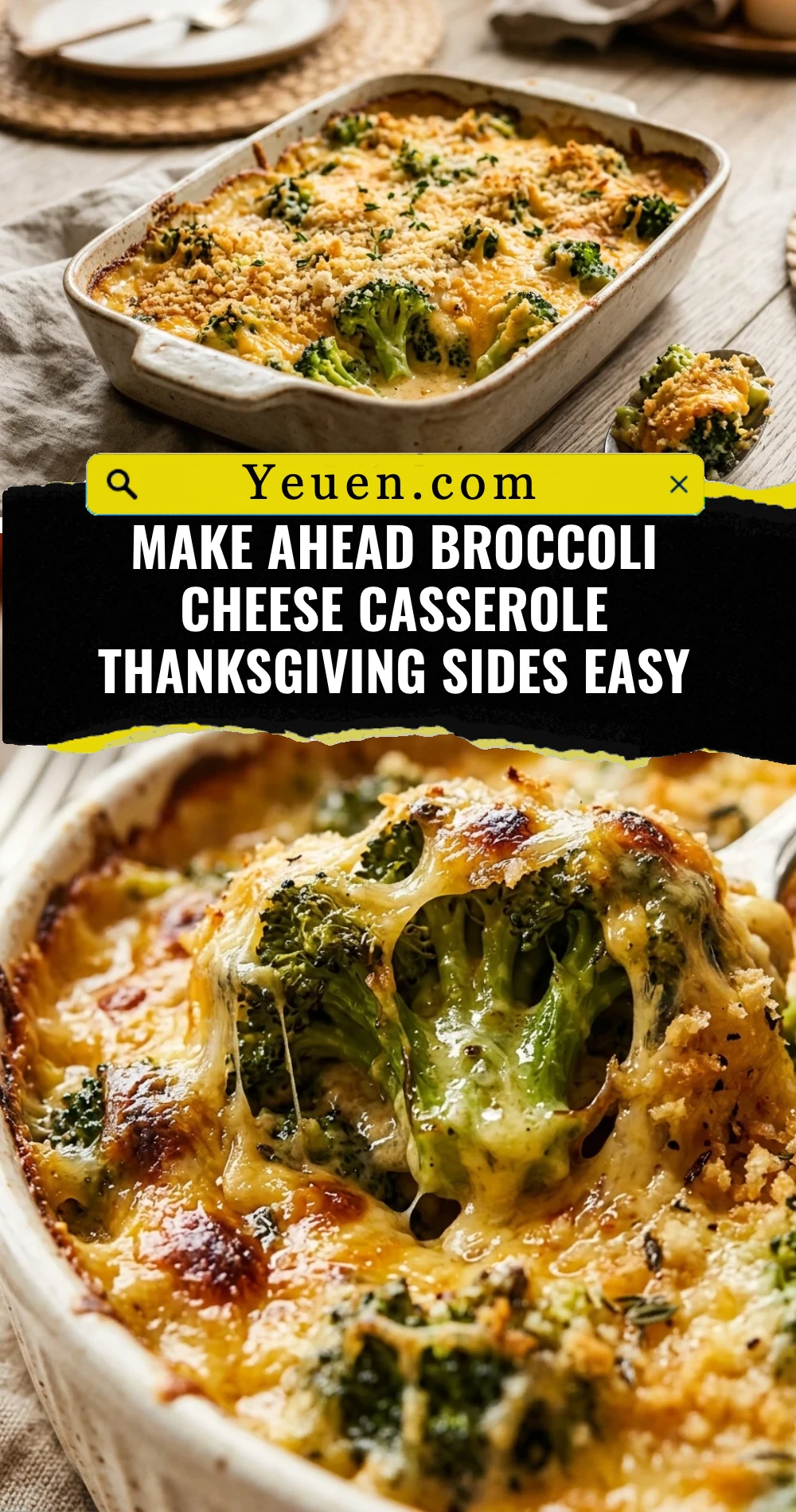 Make Ahead Broccoli Cheese Casserole Thanksgiving Sides Easy