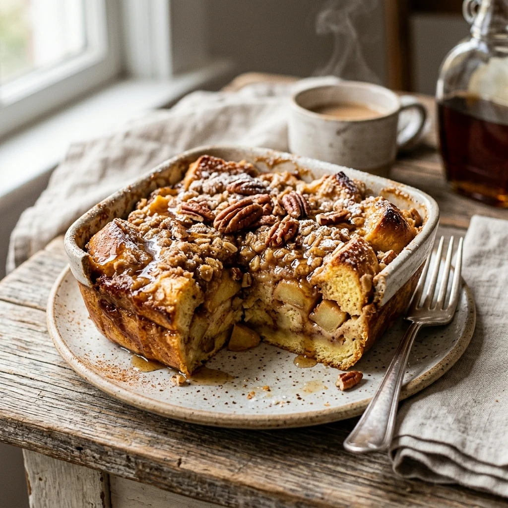 Make Ahead Cinnamon Apple Breakfast Casserole With Maple