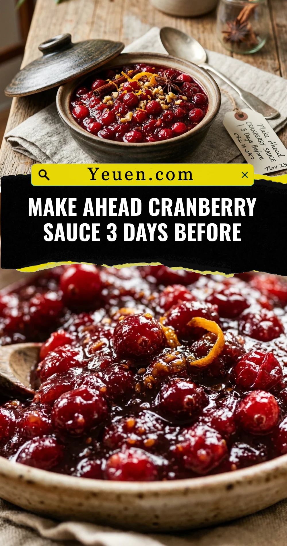 Make Ahead Cranberry Sauce 3 Days Before