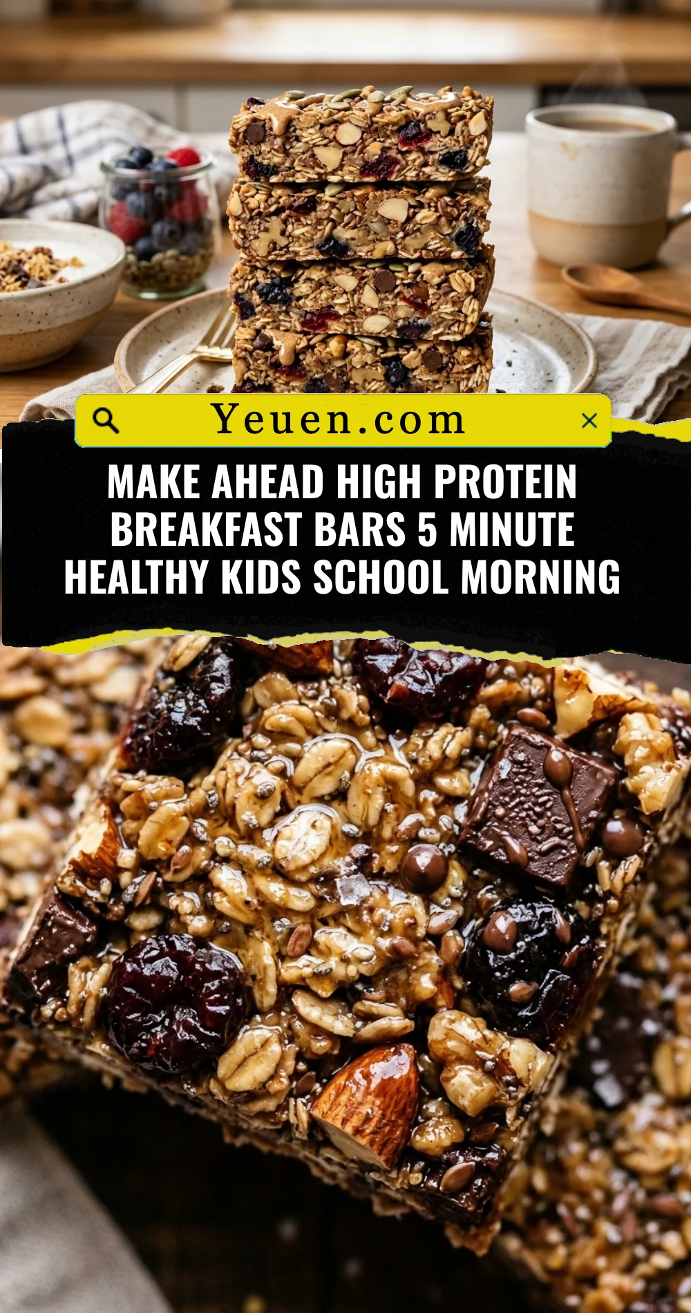 Make Ahead High Protein Breakfast Bars 5 Minute Healthy Kids School Morning