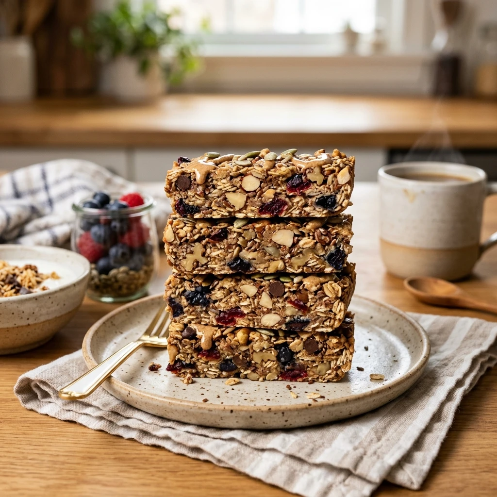Make Ahead High Protein Breakfast Bars 5 Minute Healthy Kids School Morning