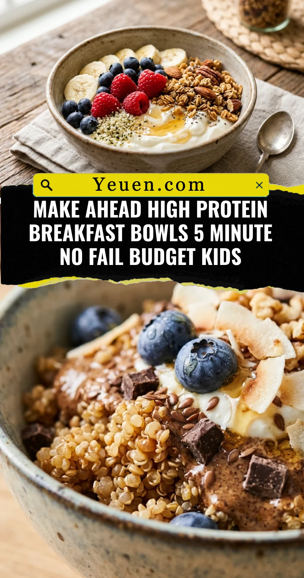 Make Ahead High Protein Breakfast Bowls 5 Minute No Fail Budget Kids