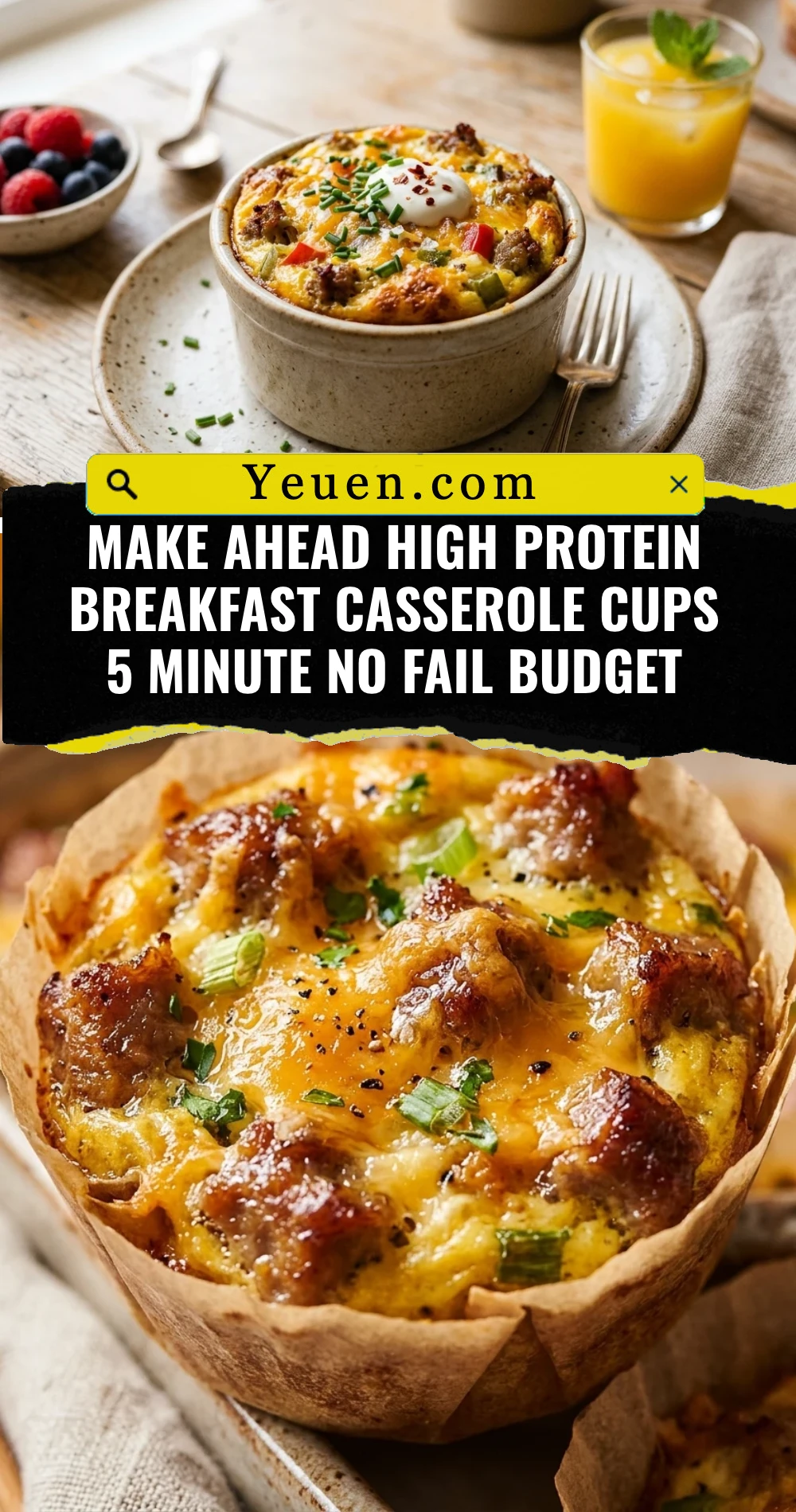 Make Ahead High Protein Breakfast Casserole Cups 5 Minute No Fail Budget