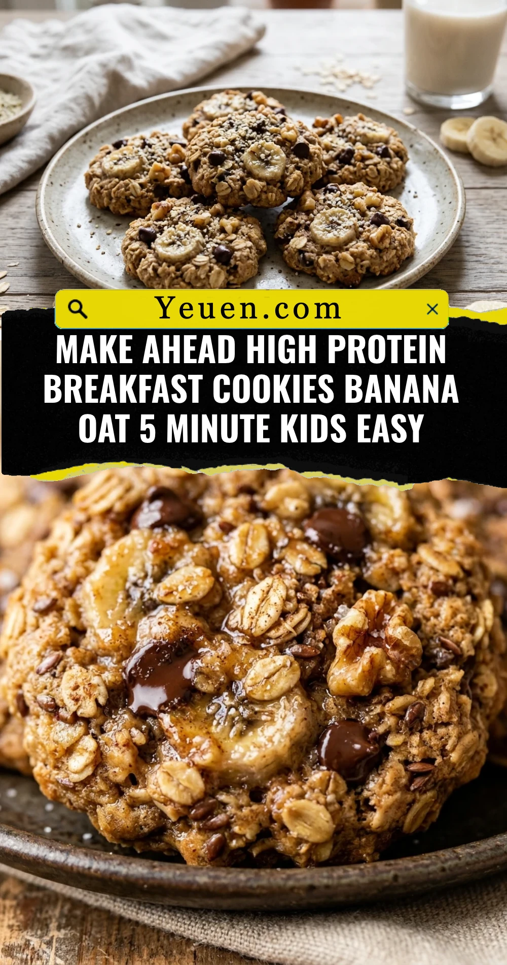 Make Ahead High Protein Breakfast Cookies Banana Oat 5 Minute Kids Easy