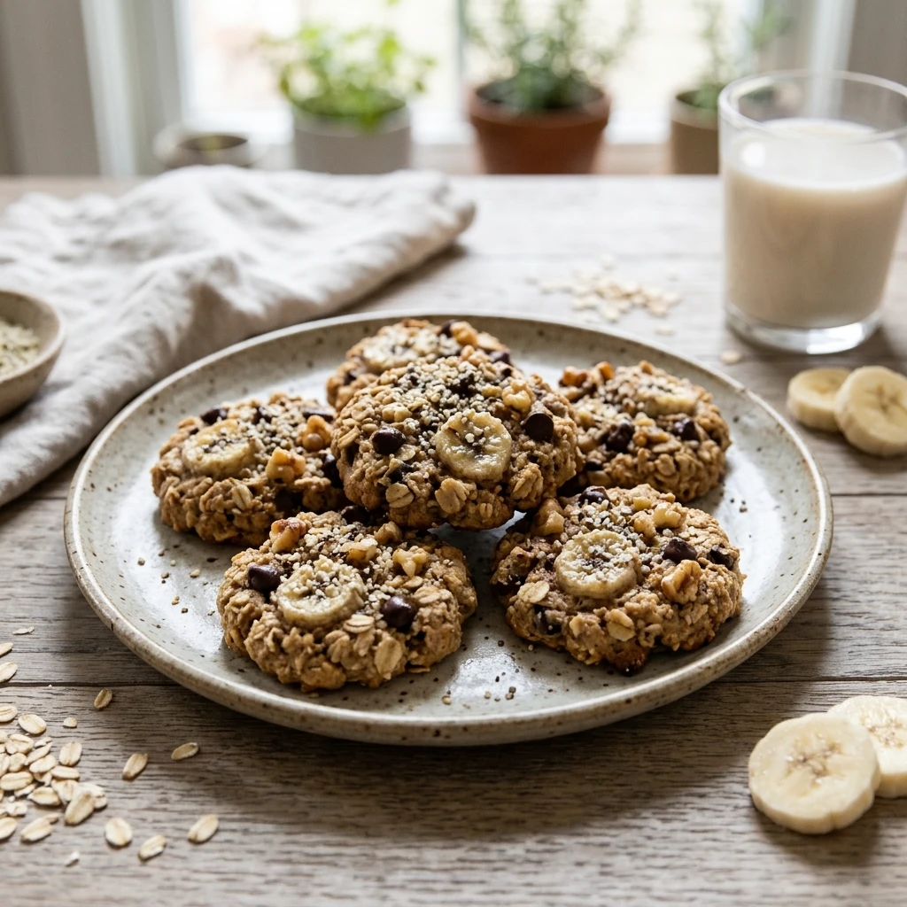Make Ahead High Protein Breakfast Cookies Banana Oat 5 Minute Kids Easy