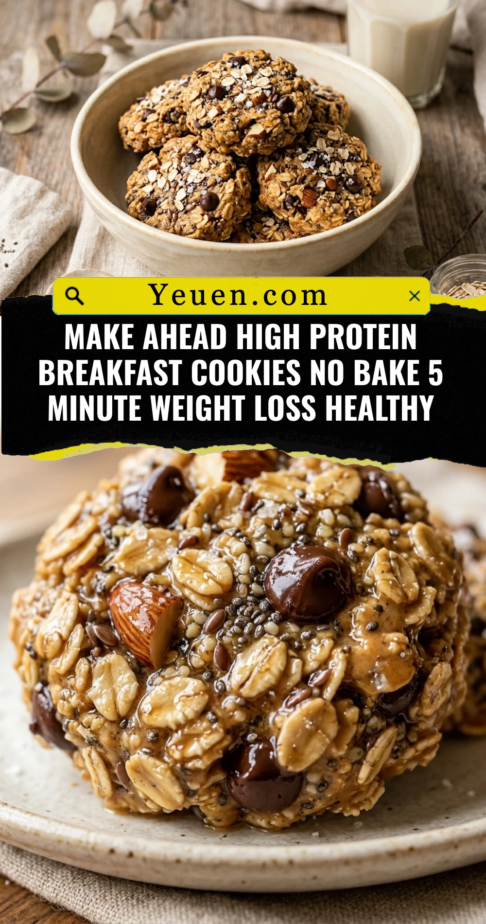 Make Ahead High Protein Breakfast Cookies No Bake 5 Minute Weight Loss Healthy