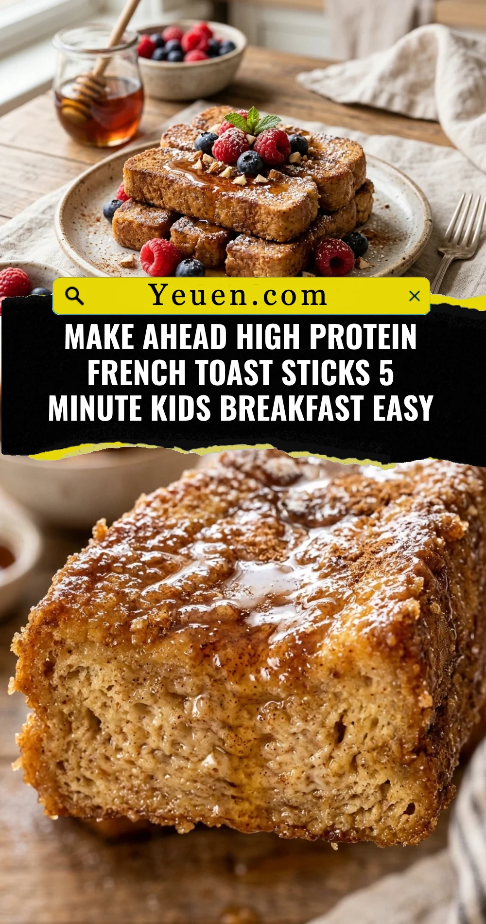 Make Ahead High Protein French Toast Sticks 5 Minute Kids Breakfast Easy