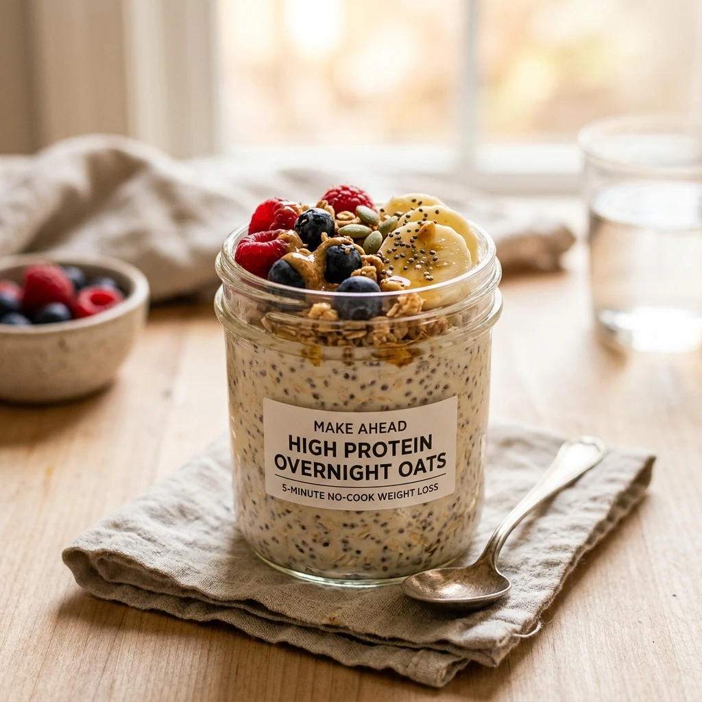 Make Ahead High Protein Overnight Oats 5 Minute No Cook Weight Loss