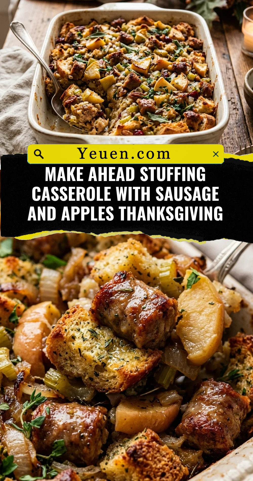 Make Ahead Stuffing Casserole With Sausage And Apples Thanksgiving