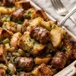 Make Ahead Stuffing Casserole With Sausage And Apples Thanksgiving