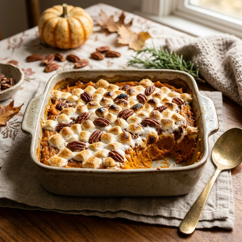 Make Ahead Sweet Potato Casserole With Marshmallows Thanksgiving