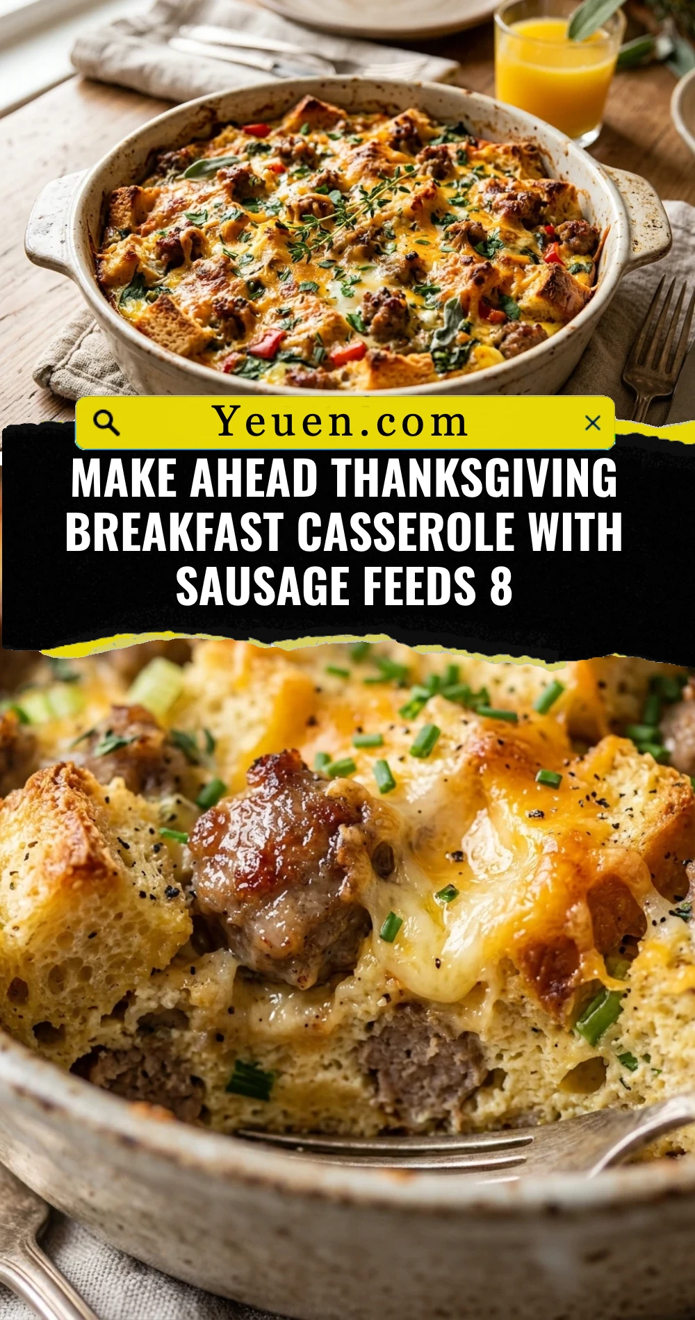 Make Ahead Thanksgiving Breakfast Casserole With Sausage Feeds 8