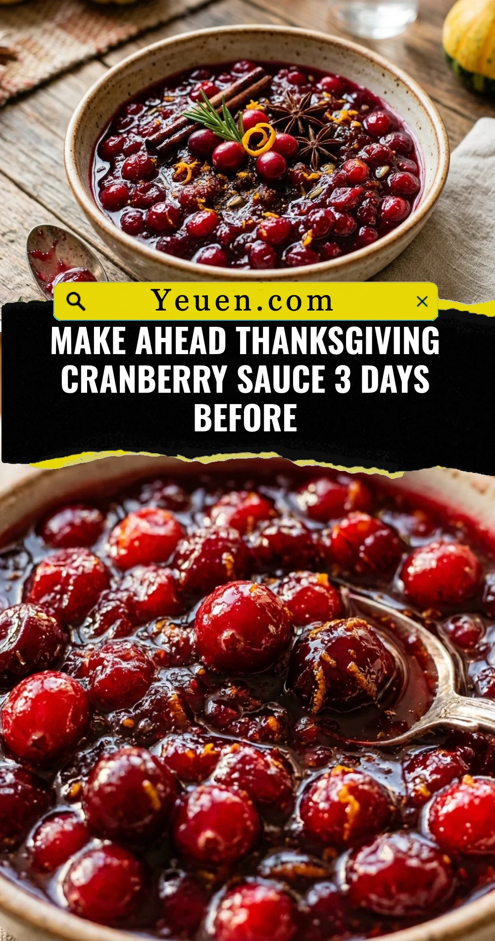 Make Ahead Thanksgiving Cranberry Sauce 3 Days Before